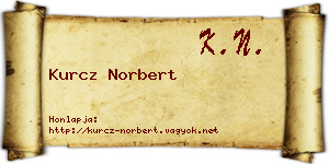 Kurcz Norbert névjegykártya